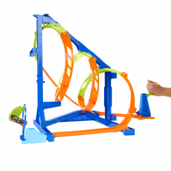 Hot Wheels Action Track Set With 1 Toy Car, Corkscrew Triple Loop Track Set