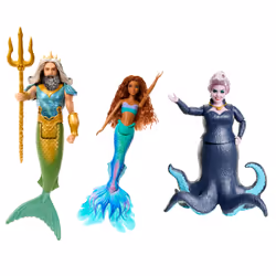 Mattel Disney The Little Mermaid Ariel, King Triton & Ursula Dolls, Poupée mannequin, Mâle et femelle (kit), 3 an(s), Garçon, ...