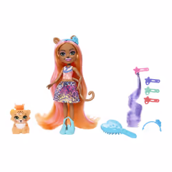 Enchantimals Glam Party CHARISSE CHEETAH & GRINSY Doll, Poupée mannequin, Femelle, 4 an(s), Garçon/Fille, 155 mm, Multico ...
