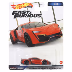 Hot Wheels Fast & Furious HNW49, Voiture, 3 an(s), Métal, Plastique, Rouge