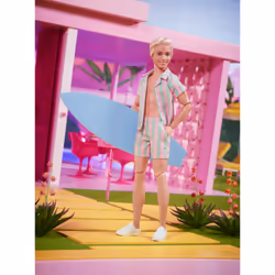 Barbie Signature Le Film – Poupée Ken avec Ensemble de Plage Rayé
