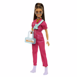 Barbie – Poupée Day & Play avec Combinaison de Travail Tendance Rose - Vue supplémentaire 4