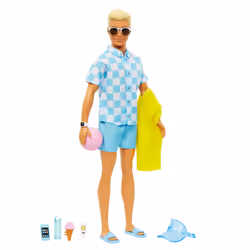 Barbie – Poupée Ken Plage, Poupée mannequin, Mâle, 3 an(s), Garçon/Fille, 305 mm, Multicolore