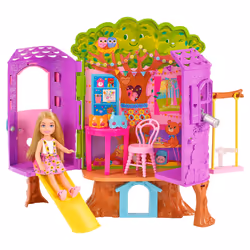 Barbie Chelsea – Coffret Cabane dans les Arbres, Poupée mannequin, Femelle, 3 an(s), Fille, 290 mm, Multicolore