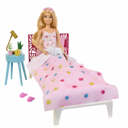 Barbie Bedroom Playset & Doll, Poupée mannequin, Femelle, 3 an(s), Fille, 70 mm, Multicolore