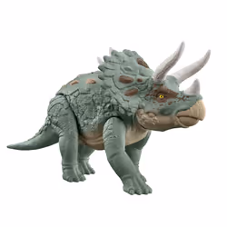 Jurassic World Figurine Tricératops MÉGA ACTION, 4 an(s), Vert, Plastique