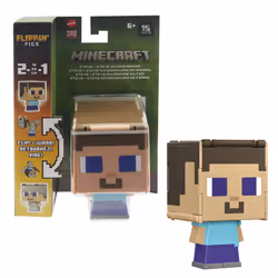 Minecraft – Assortiment de figurines Flippin’ Figs, 6 an(s), Minecraft, Couleurs assorties, Plastique