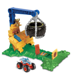 Hot Wheels Monster Trucks Coffret Arena Smashers Défi Chargement Rhinomite