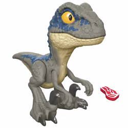 Jurassic World – Figurine Vélociraptor Blue Méga Rugissement, 4 an(s), Bleu, Gris