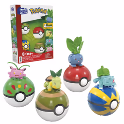MEGA Pokémon Grass-Type Trainer Team, Jeu de construction, 6 an(s), Plastique, 118 pièce(s)