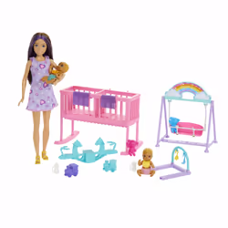Barbie Skipper Babysitters Inc. – Coffret Skipper Baby-Sitter La Chambre des Jumeaux, Poupée mannequin, Femelle, 3 an(s), Fil ...