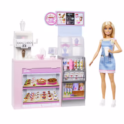 Barbie – Coffret Pause Café, Poupée mannequin, Femelle, 3 an(s), Fille, Multicolore