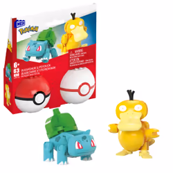MEGA Pokémon Bulbasaur & Psyduck, Jeu de construction, 6 an(s), Plastique, 63 pièce(s)