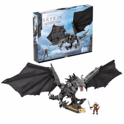 Mattel MEGA – Skyrim – Alduin Le Dévoreur de Mondes, Jeu de construction, 17 an(s), Plastique, 619 pièce(s)