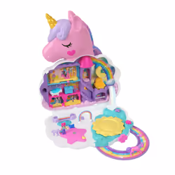 Polly Pocket – Salon de Coiffure Licorne Arc-en-ciel, Salon et spa, 4 an(s), Multicolore