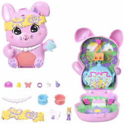 Polly Pocket-Coffret Jardin Lapin lheure du thé -Jouet De Voyage - 4 ans+- JCR40