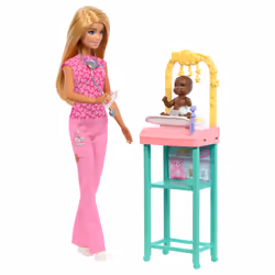 Barbie – Coffret Pédiatre, Poupée mannequin, Femelle, 3 an(s), Fille, Multicolore