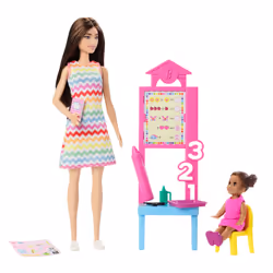 Barbie – Coffret Professeur, Poupée mannequin, Femelle, 3 an(s), Garçon/Fille, Multicolore