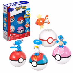 MEGA Pokémon – Coffret Équipe de Dresseurs de Type Eau, Jeu de construction, 6 an(s), Plastique, 79 pièce(s)