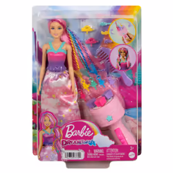 Barbie A Touch of Magic – Poupée Princesse Tresses Magiques, Poupée mannequin, Femelle, 3 an(s), Fille, Multicolore