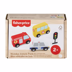 Fisher-Price – Mes véhicules en bois, Ensemble de véhicules, 2 an(s), Bois, Multicolore