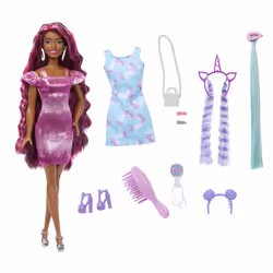 Barbie – Poupée Fun & Fancy Hair et accessoires, Poupée mannequin, Femelle, 3 an(s), Fille, Multicolore