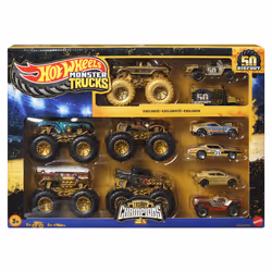 Hot Wheels Monster Trucks – Trophy Champions – Coffret véhicules, Ensemble de véhicules, 3 an(s), Métal, Plastique, Or, Multi ...