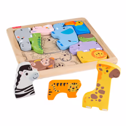 Fisher-Price – Puzzle Animaux en Bois, 13 pièce(s), Animaux, 2 an(s)