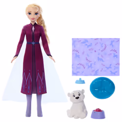 Disney Frozen Elsa Doll & Bear Cub, Poupée mannequin, Femelle, 3 an(s), Multicolore