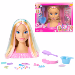 Barbie – Tête à Coiffer Color Reveal, Tête de poupée pour maquillage/coiffure, Femelle, 3 an(s), Fille, Multicolore