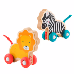 Mattel Fisher-Price – Animaux à Pousser en Bois, 6 mois, 4 roue(s), Multicolore