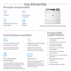 HP Color LaserJet Enterprise LaserJet Enterprise M554dn Couleur Imprimante, Ethernet uniquement; Recto verso - Vue supplémentaire 4