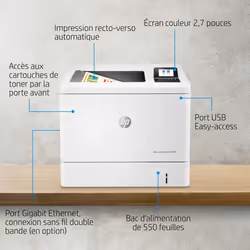 HP Color LaserJet Enterprise LaserJet Enterprise M554dn Couleur Imprimante, Ethernet uniquement; Recto verso - Vue supplémentaire 5