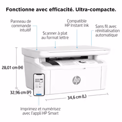 HP LaserJet MFP M140w Printer, Noir et blanc, Imprimante pour Petit bureau, Impression, copie, numérisation, Numérisation vers e-mail; Numérisation vers PDF; Format compact - Vue supplémentaire 5
