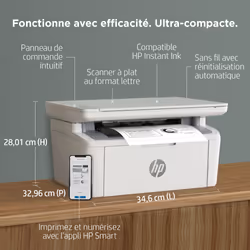 HP LaserJet MFP M140w Printer, Noir et blanc, Imprimante pour Petit bureau, Impression, copie, numérisation, Numérisation vers e-mail; Numérisation vers PDF; Format compact - Vue supplémentaire 9