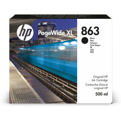 HP Cartouche d'encre PageWide XL 863, noir, 500 ml