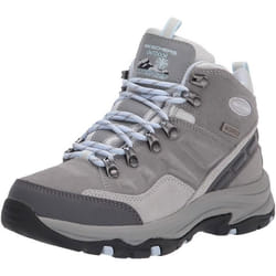 Bottines Femme Skechers 158258 - Gris - Tige en Cuir - Imperméable - Semelle en Caoutchouc