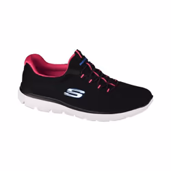 Baskets Skechers Summits - SKECHERS - Pour Femme - Noir Rose - Textile - Lacets