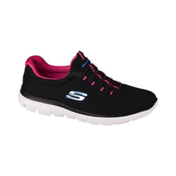 Baskets Skechers Summits - SKECHERS - Pour Femme - Noir Rose - Textile - Lacets