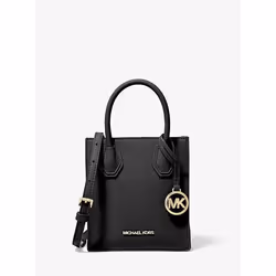 Sac bandoulière - Michael Kors - Mercer - Cuir grainé - Noir - Dimensions 6L x 675H