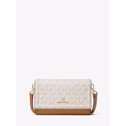 Michael Kors Jet Set, Femme, Pochette, Marron, Fermeture par pression, Poche arrière, Beige, Marron