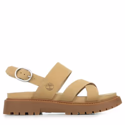 Sandales Femme TIMBERLAND Clairemont Way Cross-Strap - Beige - Cuir - Plat - Boucle de serrage