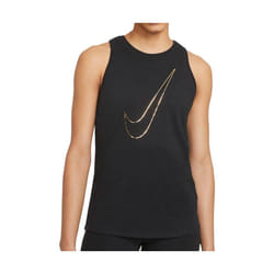 Débardeur Femme Nike Dry Tank - Noir - Col rond - Sans manches - Logo sur lavant - Coupe standard