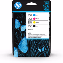 HP 950 Pack de 4 cartouches d'encre noire/ 951 Pack de 4 cartouches d'encre cyan/magenta/jaune authentiques, Rendement standa ...
