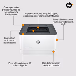 HP LaserJet Pro Imprimante 3002dwe, Noir et blanc, Imprimante pour Petites/moyennes entreprises, Imprimer, Impression recto-verso - Vue supplémentaire 6