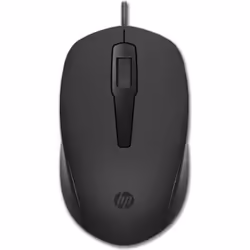 HP Souris filaire 150, Ambidextre, Optique, USB Type-A, 1600 DPI, Noir