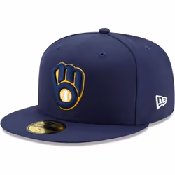 Casquette - New Era - 59Fifty - Milwaukee Brewers - Marine/Blanc - 100% Polyester