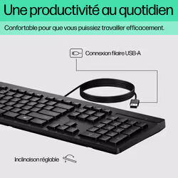 HP 125 USB Wired Keyboard clavier Noir - Vue supplémentaire 3