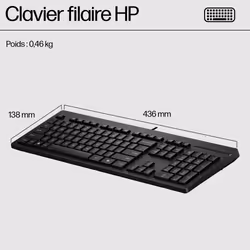 HP 125 USB Wired Keyboard clavier Noir - Vue supplémentaire 4