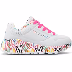 Baskets Femme - SKECHERS - Uno Lite - Blanc - Plateforme - Laçage